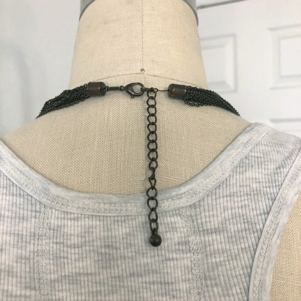 Striking Statement Black Braided Necklace - Picture 8 of 8